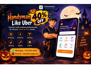 Handyman App Like Uber  AI & Flutter | 40% OFF Halloween